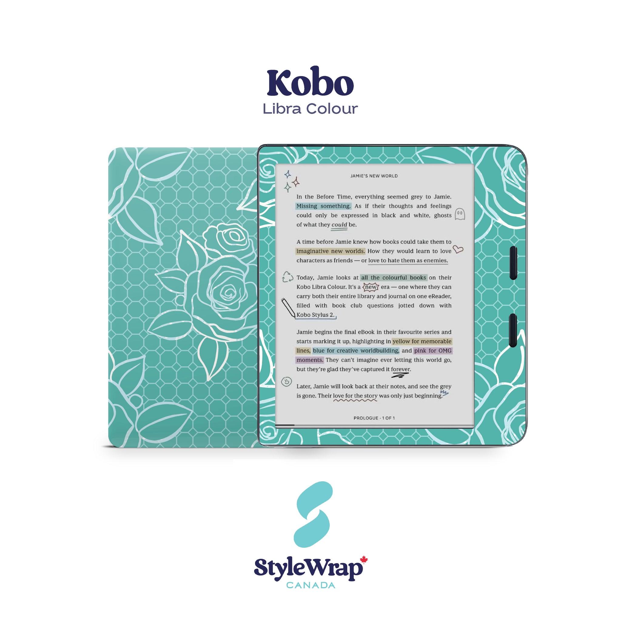 Kobo - Teal Floral