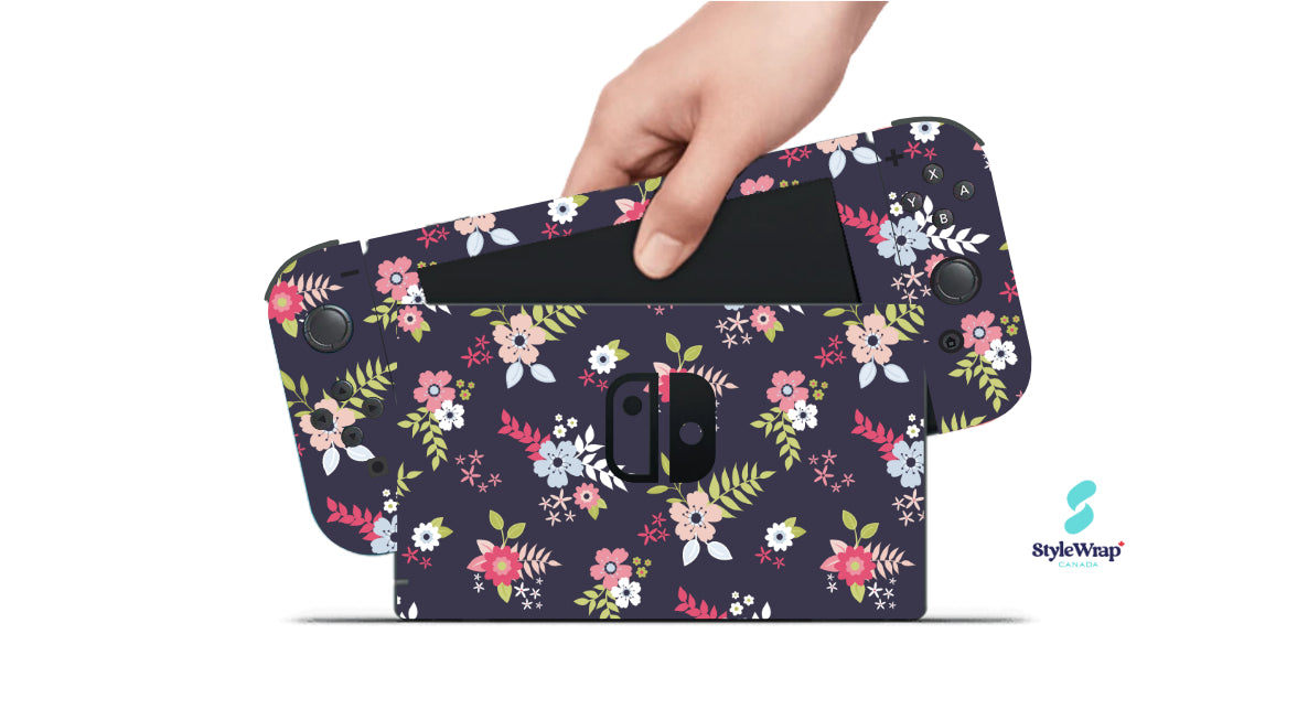 Nintendo Switch Wrap - Navy Floral