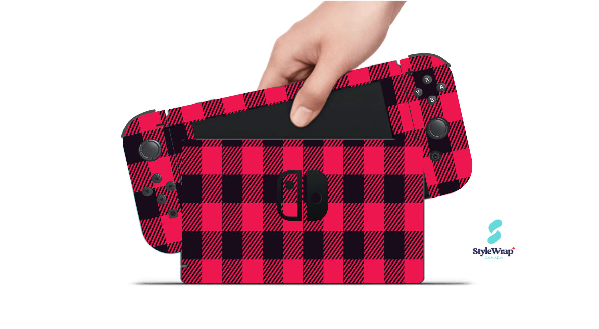 Nintendo Switch Wrap - Red Plaid