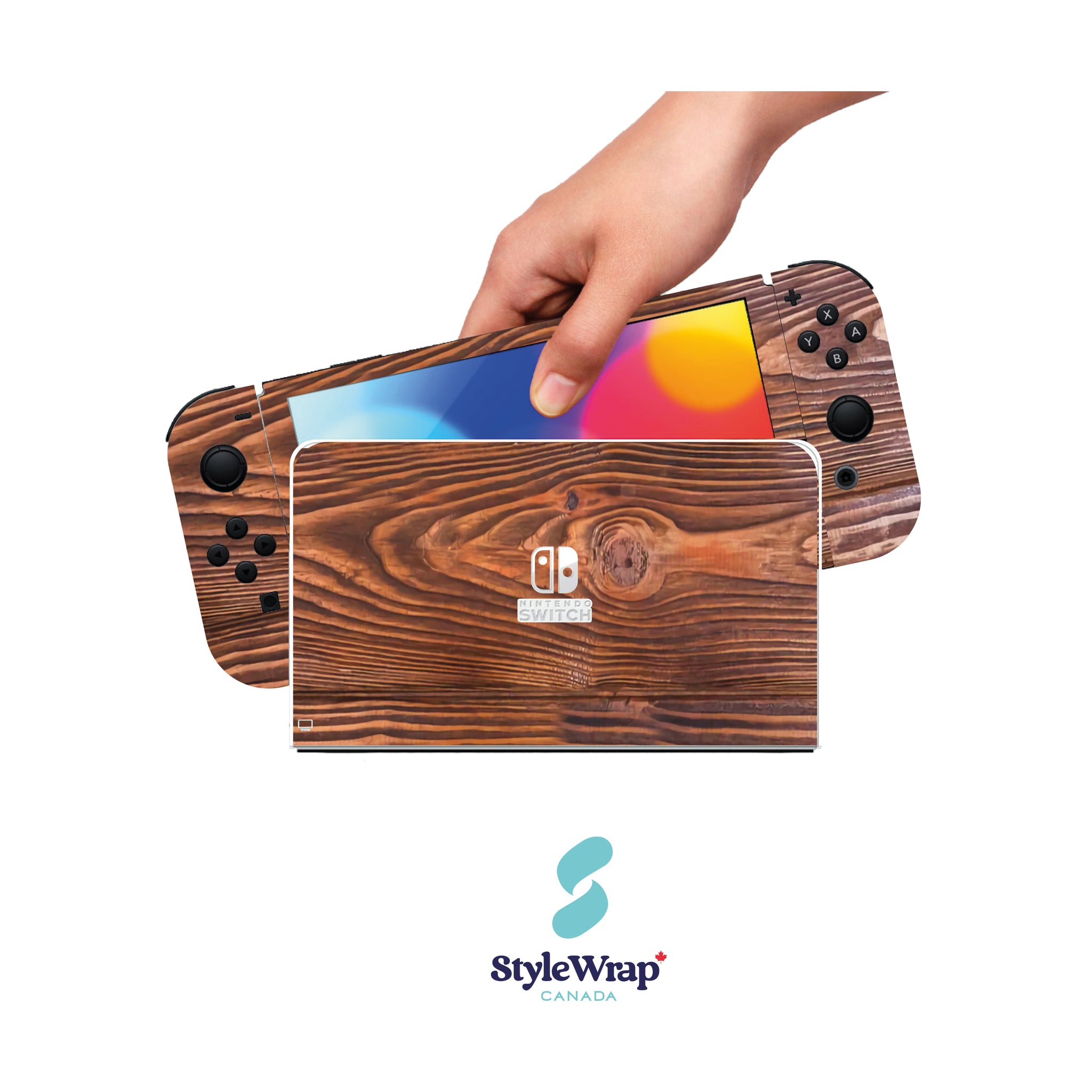 Nintendo Switch Wrap - Dark Wood