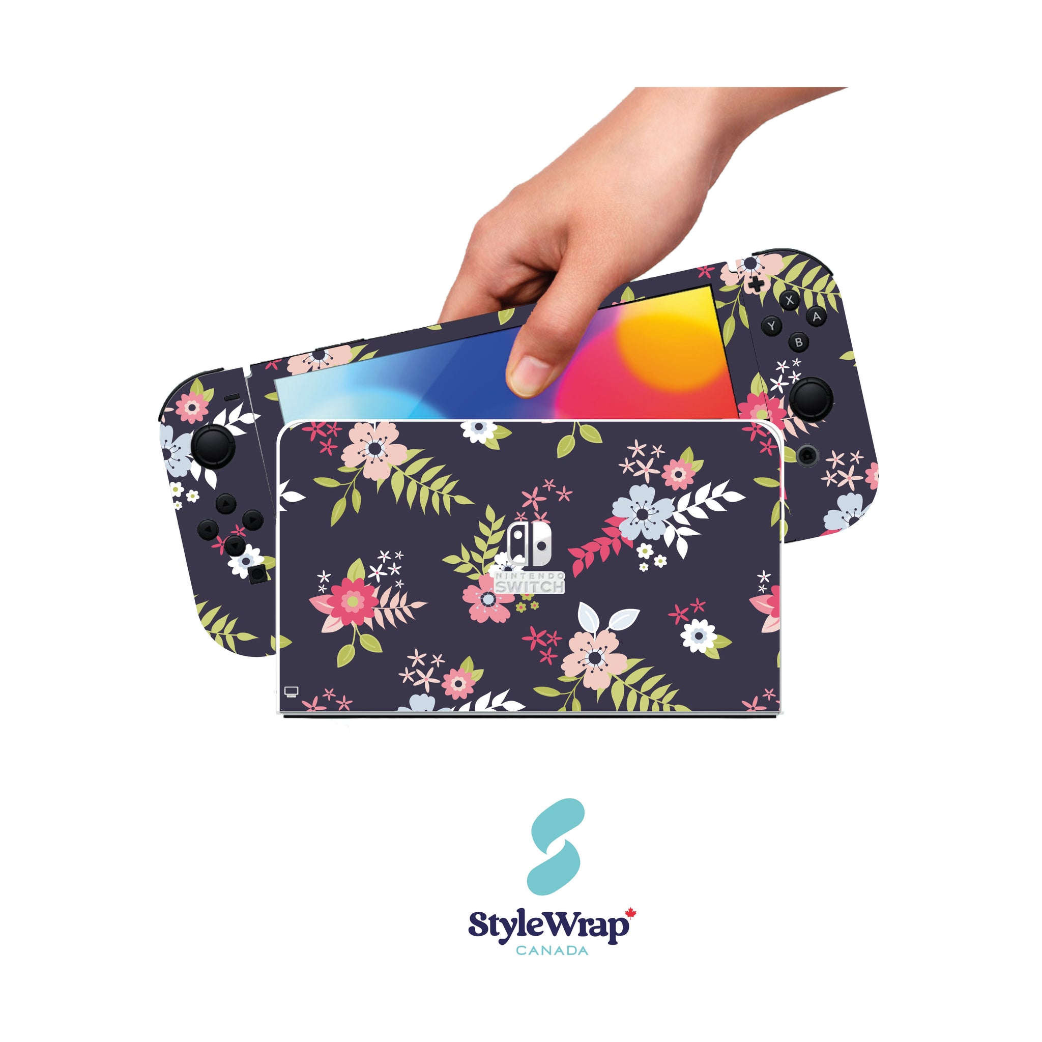 Nintendo Switch Wrap - Navy Floral