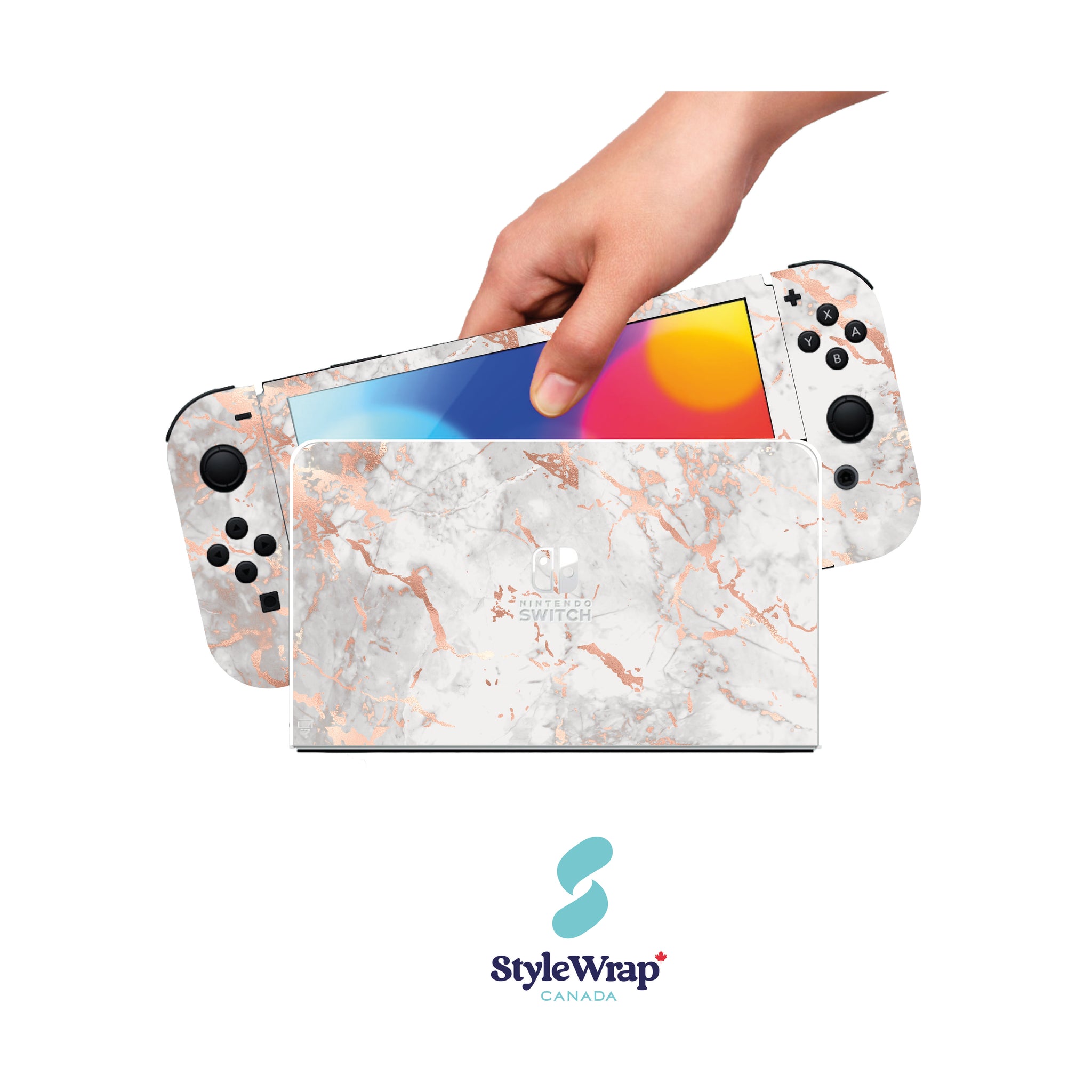 Nintendo Switch Wrap - Rose Gold Marble