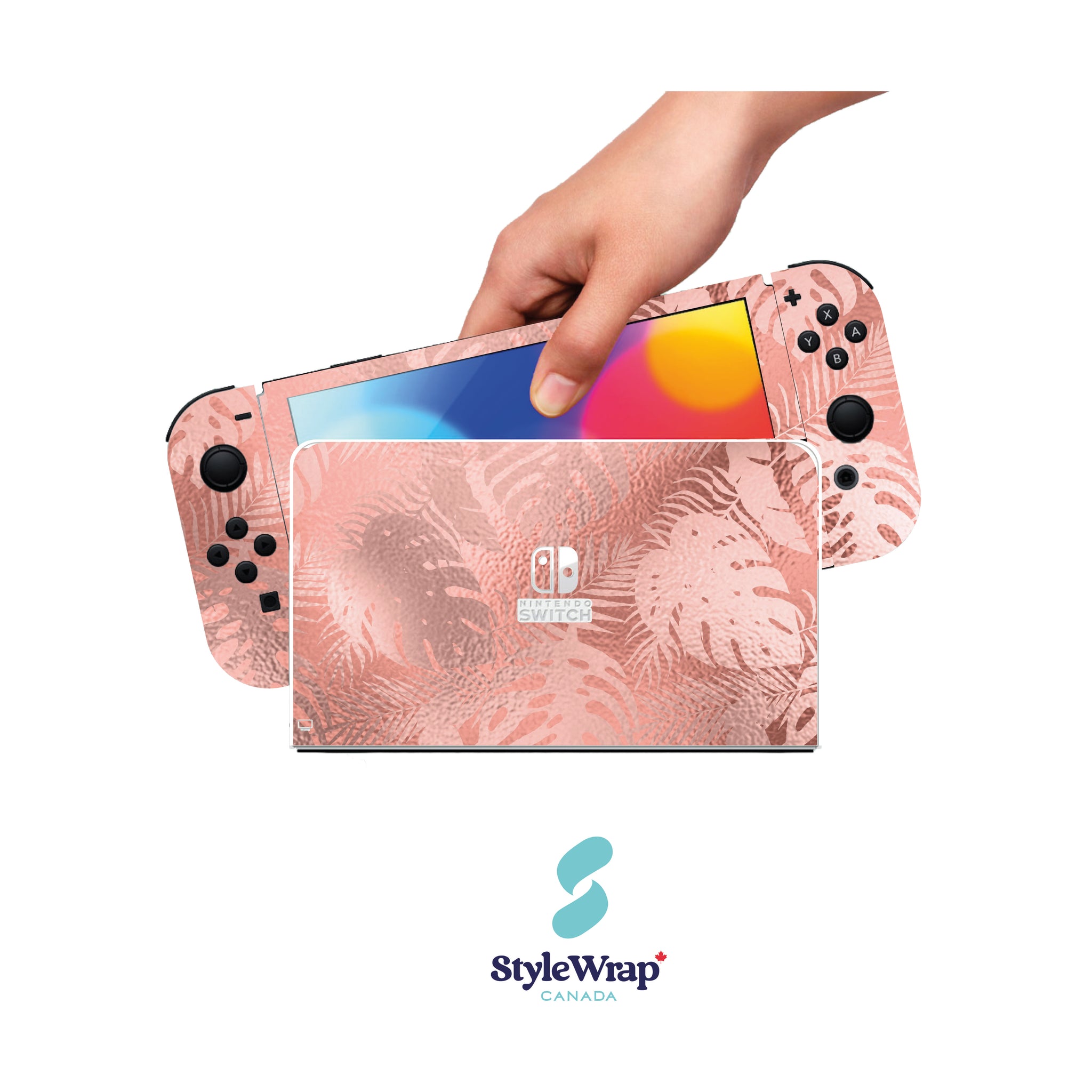 Nintendo Switch Wrap - Tropical Rose Gold